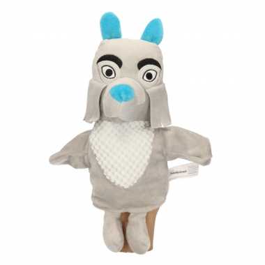 Pluche fabeltjeskrant bor de wolf handpop knuffel 25 cm speelgoed