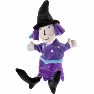 Pluche handpop heks 30 cm