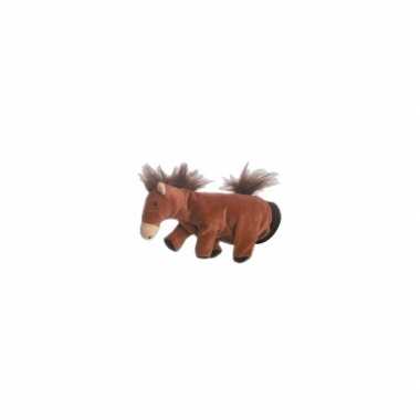 Pluche handpop paard 22 cm