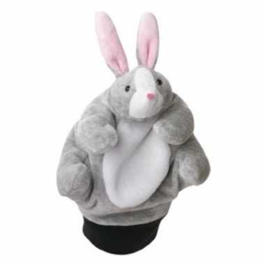 Pluche handpop paashaas 22 cm