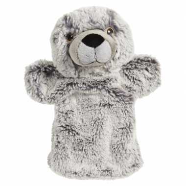 Pluche handpop zeehond 22 cm