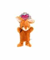Pluche handpop konijn 21 cm