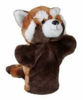 Pluche rode panda beer handpop knuffel 26 cm speelgoed